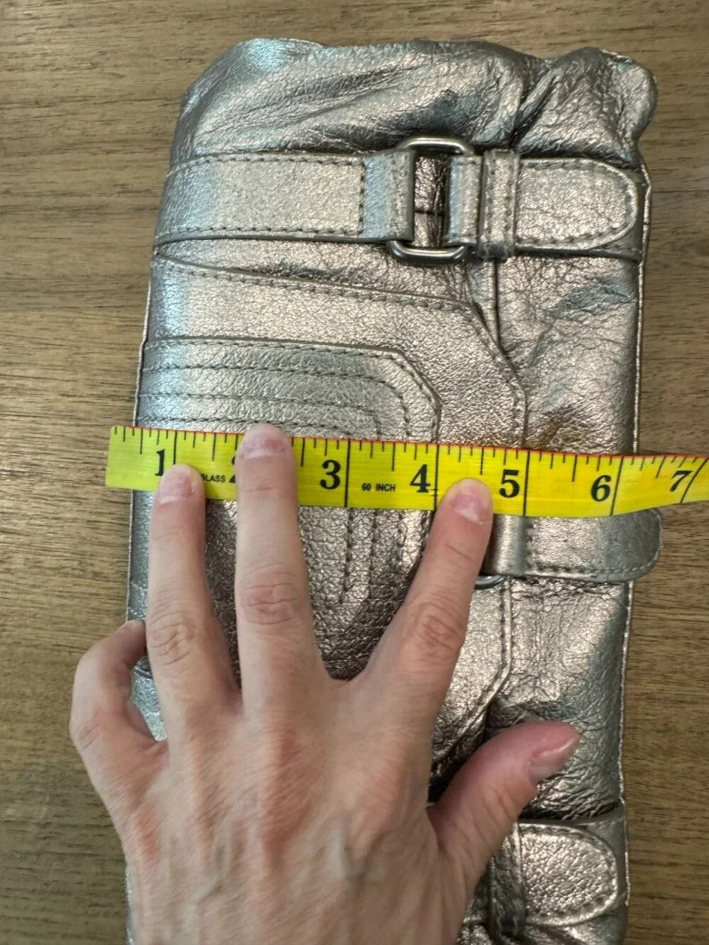 The Sak Leather Crossbody Clutch | Metallic Pewter | Versatile 2-Way
